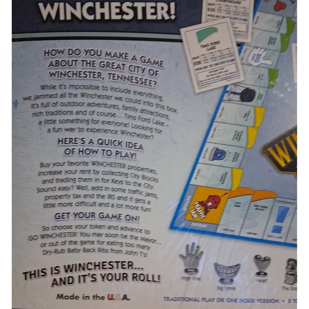 Winchester Opoly, TN Edition new sealed board game